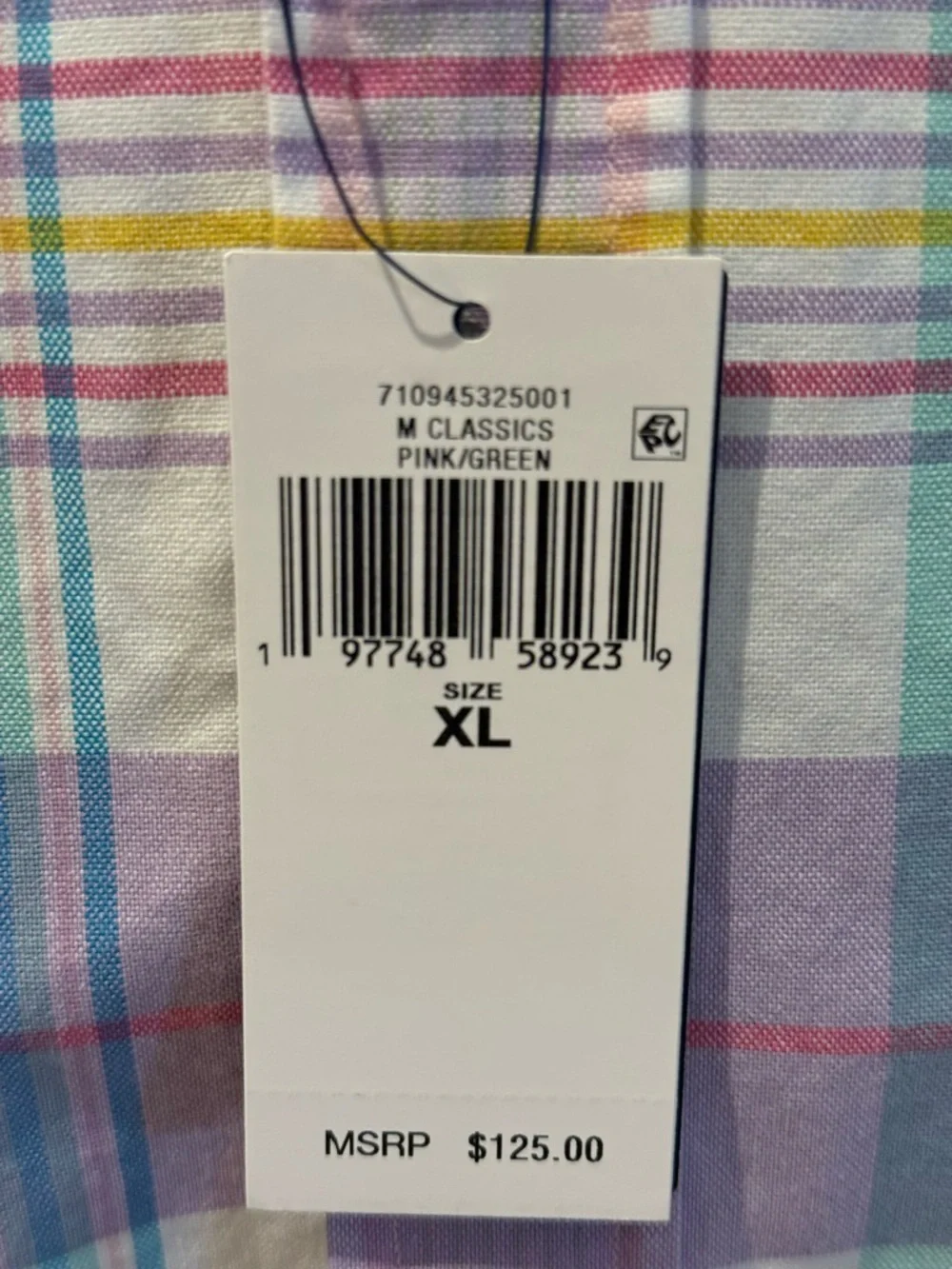 Classic Multicolor Pastel Plaid Button-Down Shirt - Picture 3 of 3